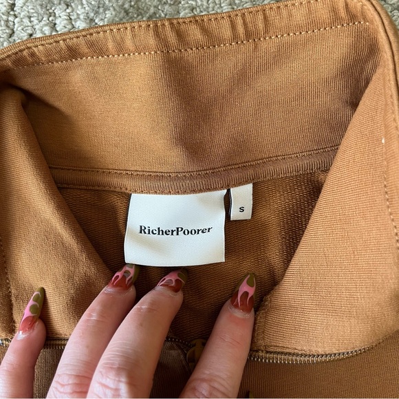 NWOT Womens Richer Poorer Terry Quarter Zip Pullover in Woodgrain size Small - Picture 3 of 12